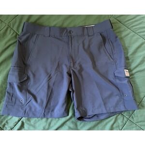 Bimini Bay Outfitters Mens 42 Performance Cargo Shorts Navy Blue Fishing Hiking